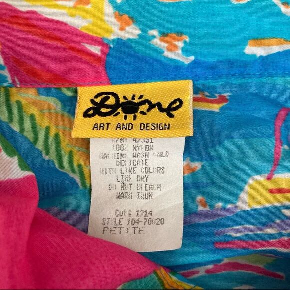 Vintage Ken Done 1990 windbreaker Jacket Turquoise Blue Pink size small - Picture 3 of 12